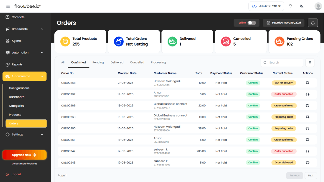 Order Management Screenshot
